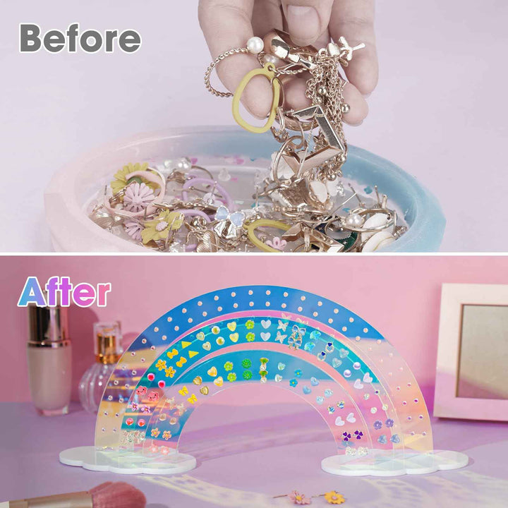 Colorful Jewelry Organizer with Mirror