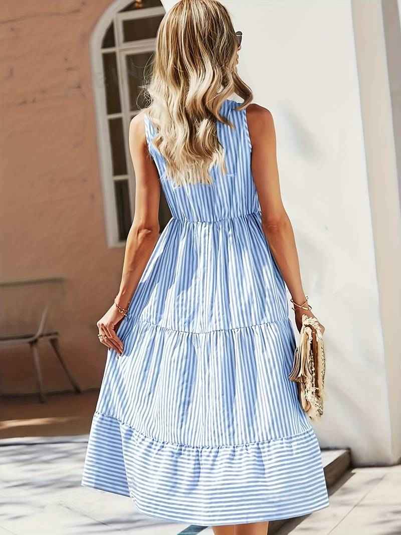 Mary | Stylish Striped Sleeveless Dress for Summer