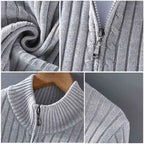 Men's Ribbed Zip Cardigan - Aurelian Style