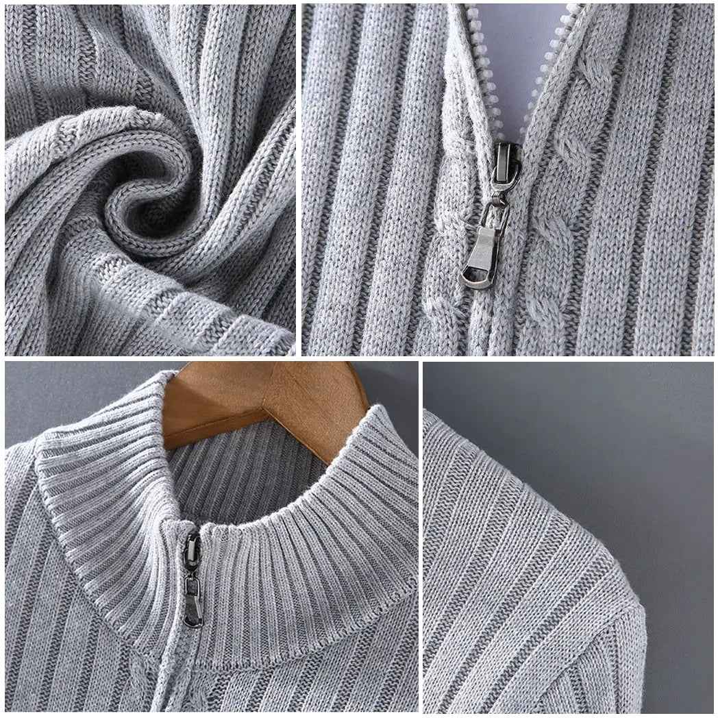 Men's Ribbed Zip Cardigan - Aurelian Style