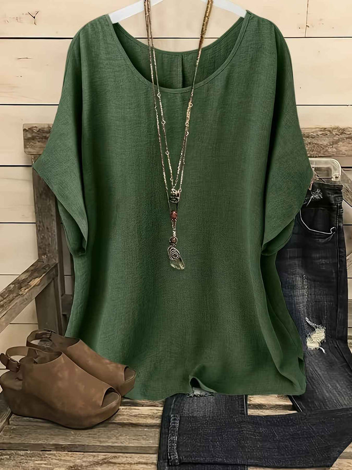 Women's Flowy Batwing Blouse Green