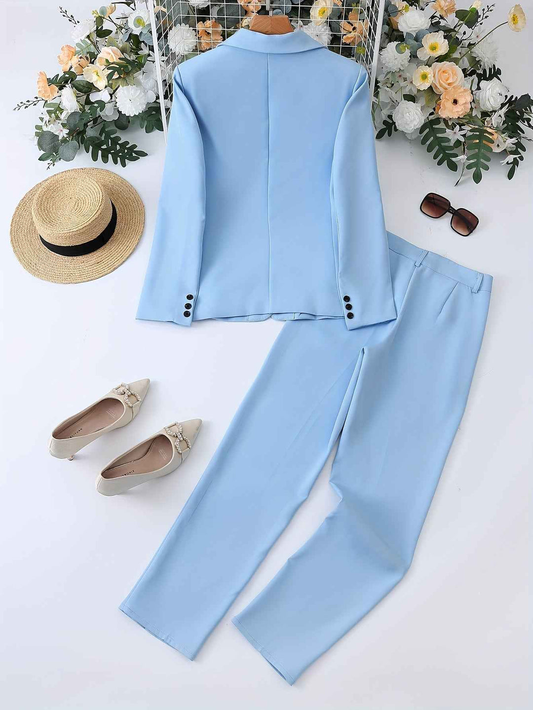 Women's Azure Notched Lapel Blazer Set