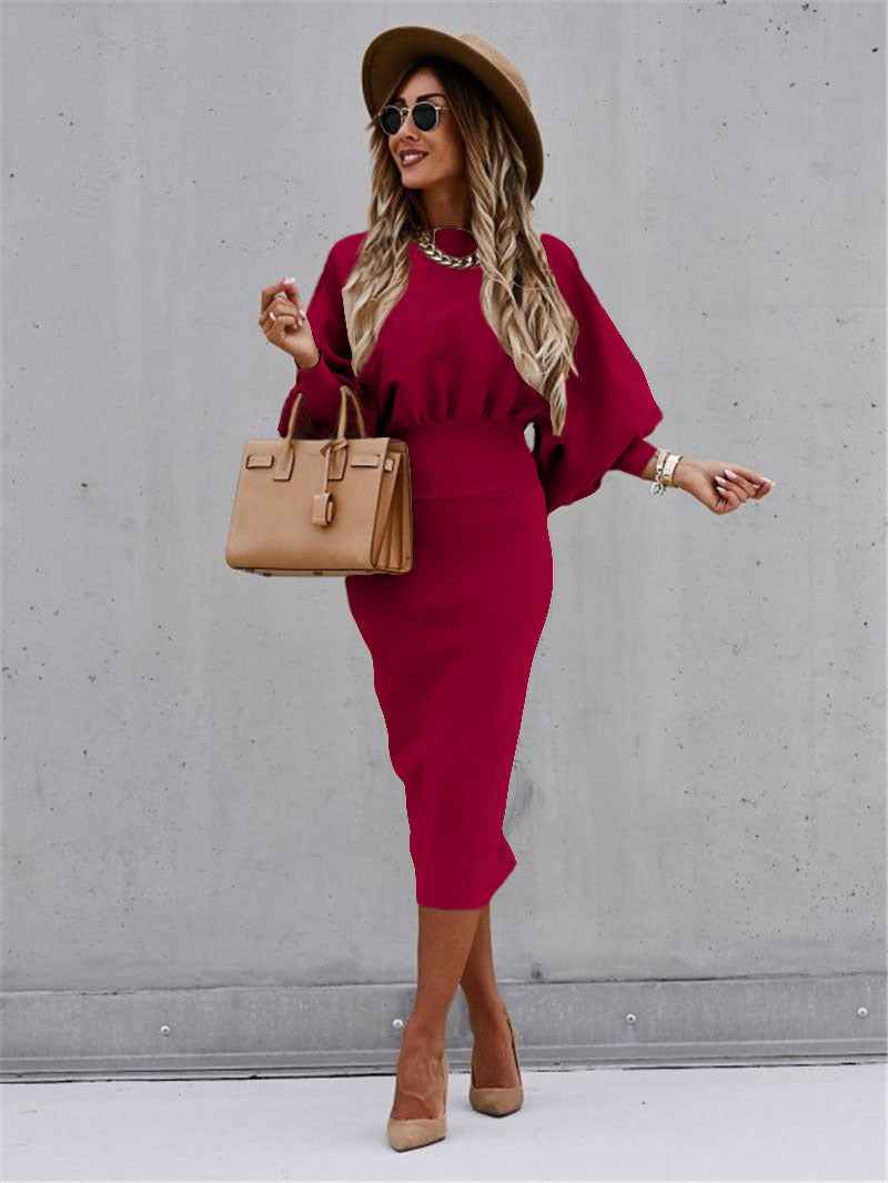 Women's Stylish Midi Dress Red