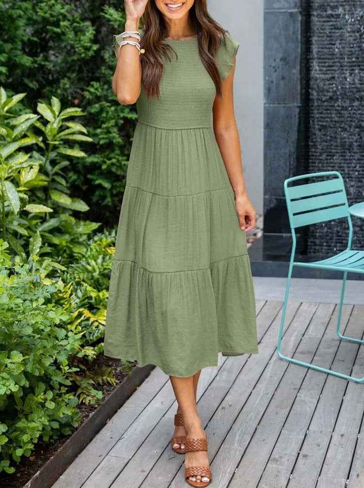 Ronja | Effortless Stylish Flowy Layered Dress Green