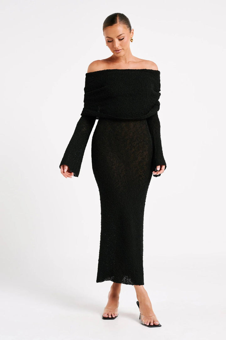 Women's Elegant Off-Shoulder Maxi Dress