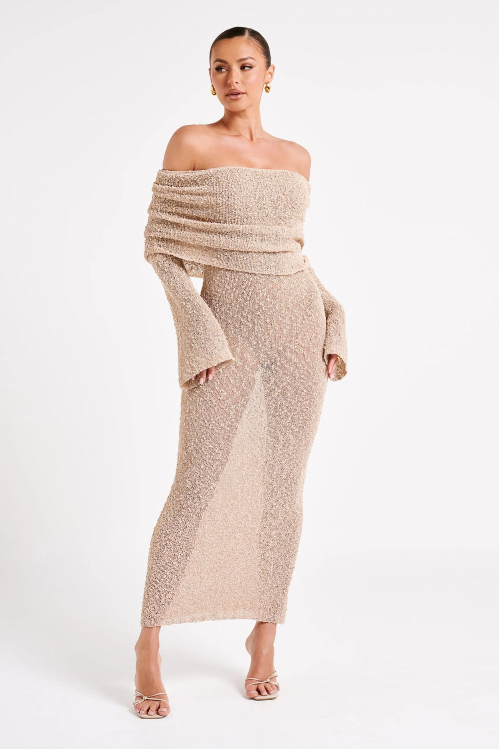 Women's Elegant Off-Shoulder Maxi Dress