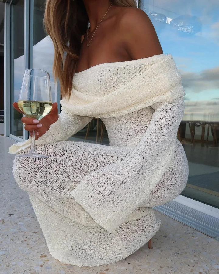 Women's Elegant Off-Shoulder Maxi Dress