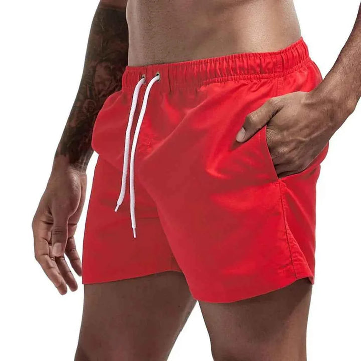 Men's Quick-Dry Swim Trunks Red