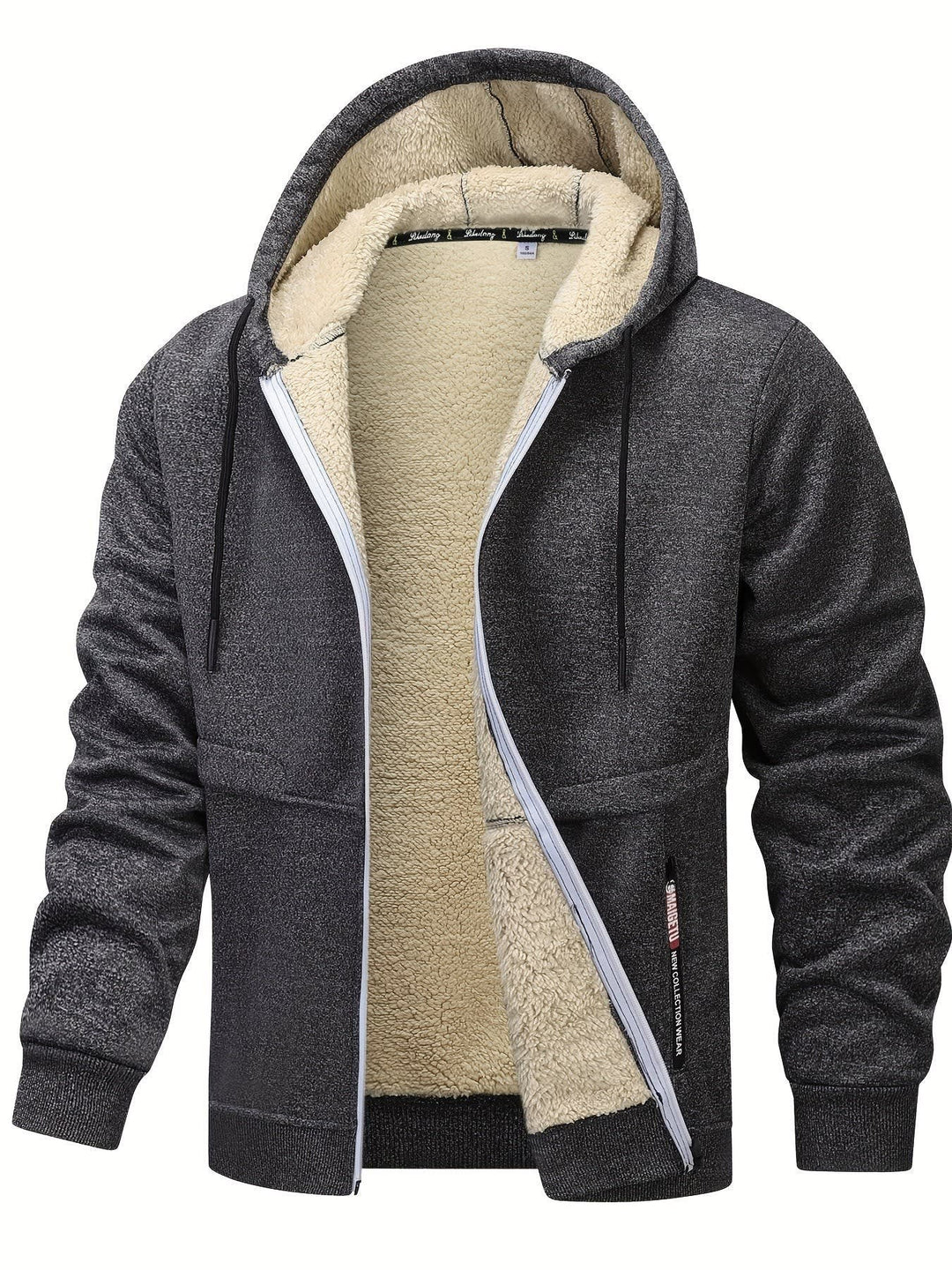 Men's Sherpa Lined Zip-Up Hoodie
