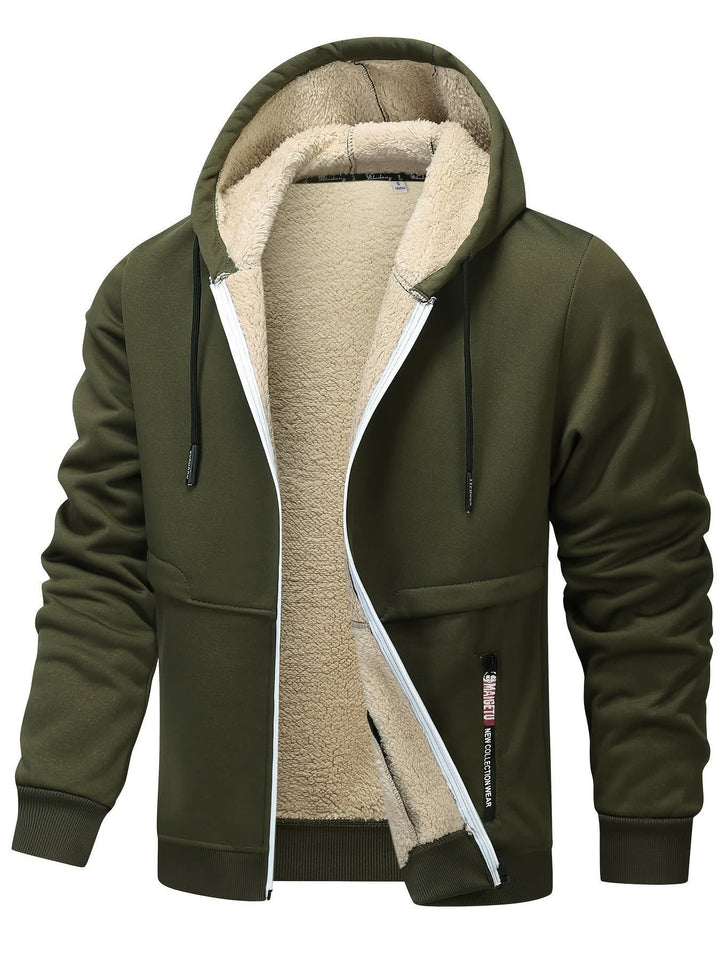 Men's Sherpa Lined Zip-Up Hoodie