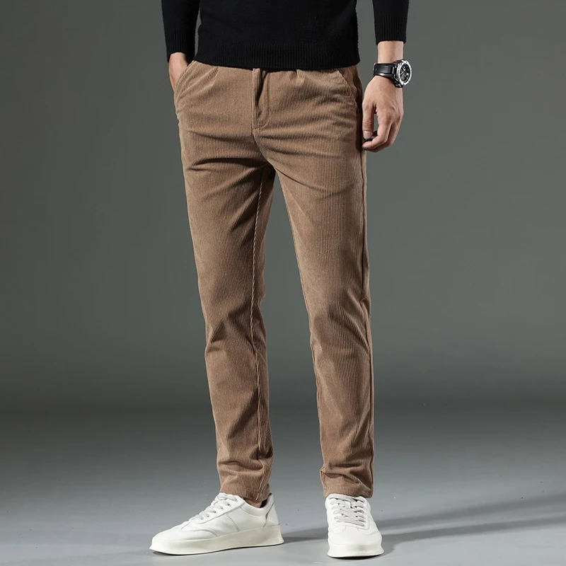 Men's Stylish Corduroy Trousers for Comfortable Everyday Wear Brown