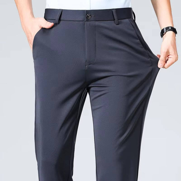 Men's Slim Fit Lightweight Stretch Dress Trousers Dark gray
