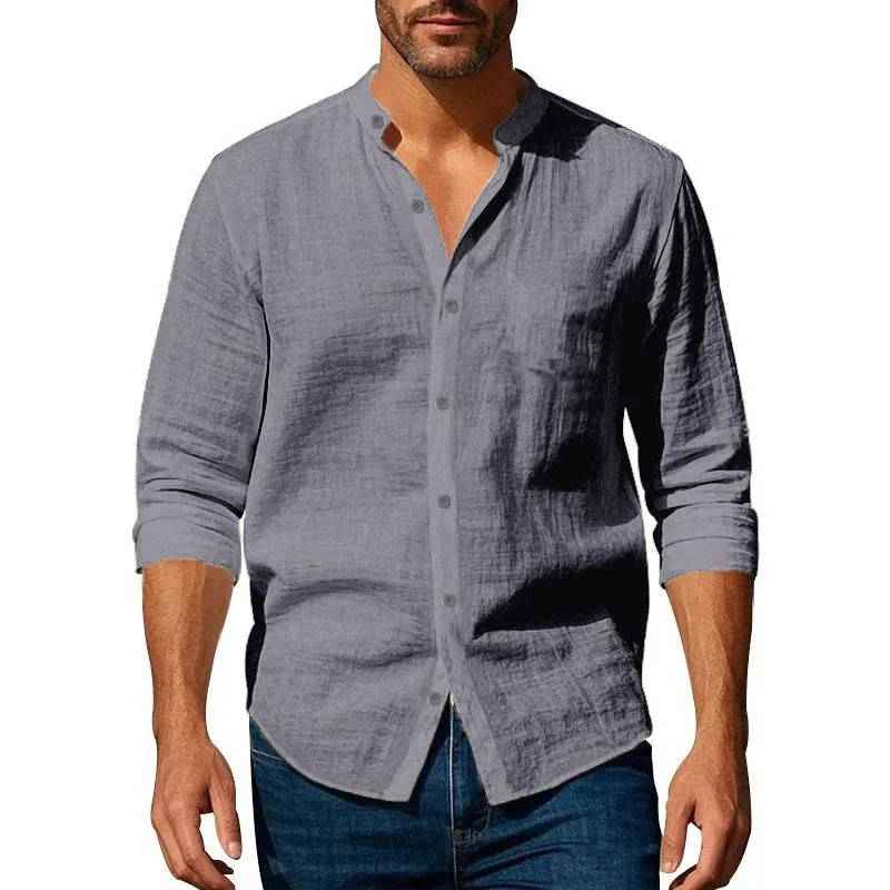 James | Men's Casual Long Sleeve Linen Shirt
