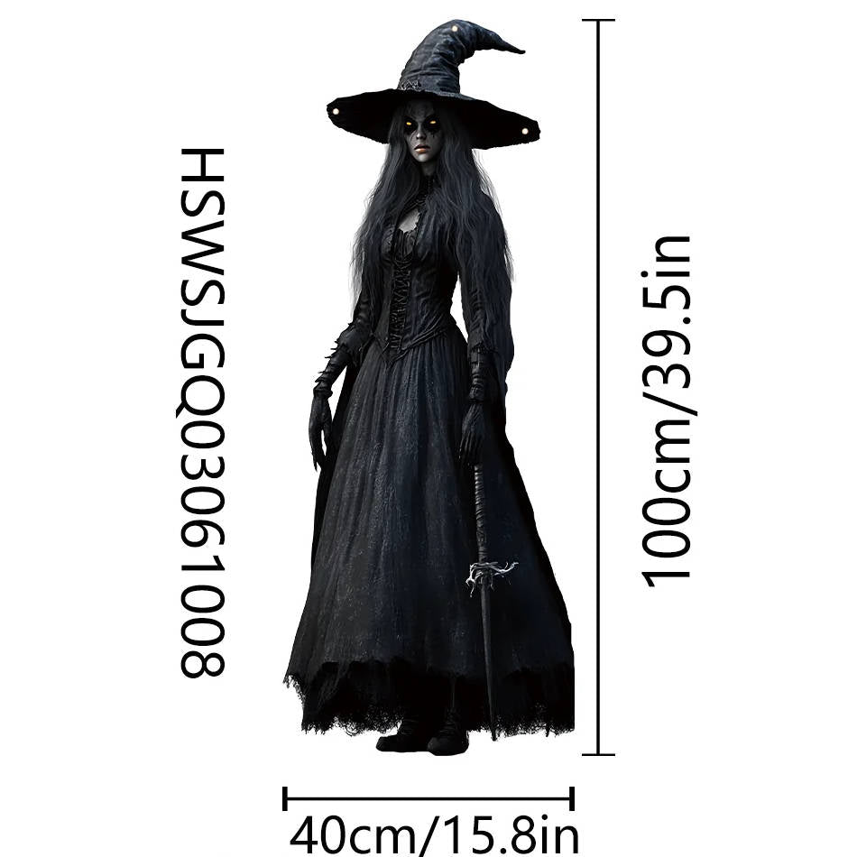 Halloween hängende Dekoration „Totenkopfbraut“ - wetterbeständiger Stoff, Haken inklusive