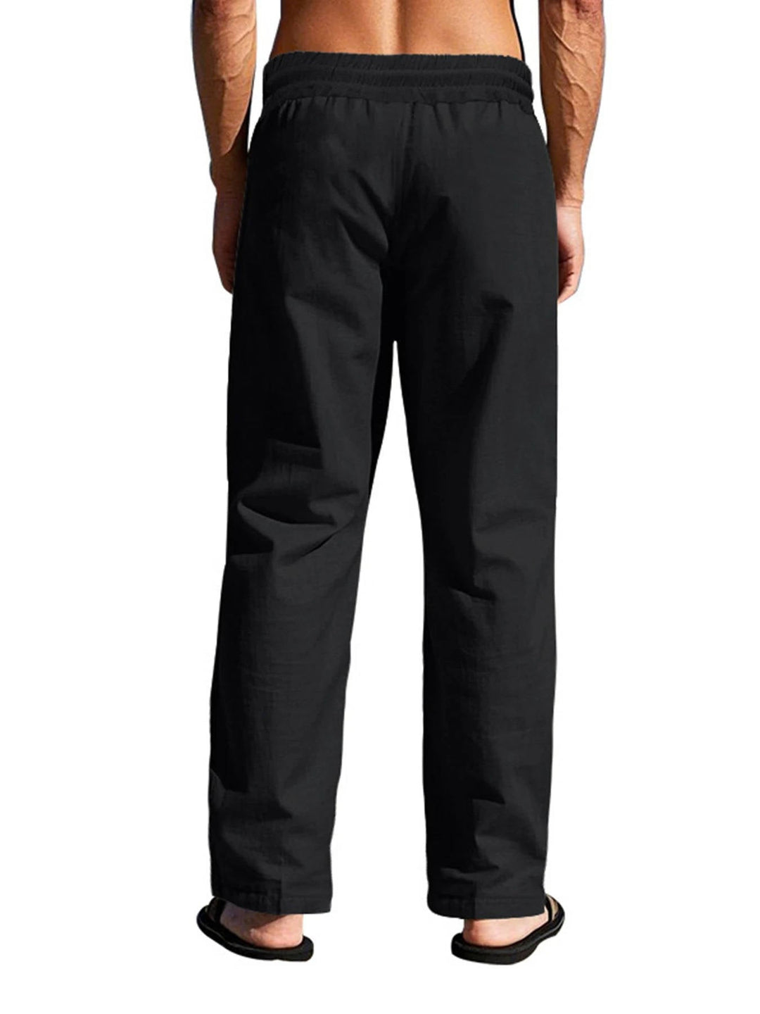Men's Breathable Linen Summer Pants with Button Design, Comfy Fit
