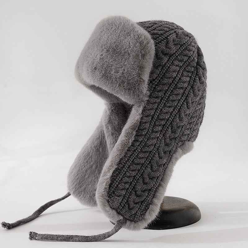 Cozy Polar Plush Trapper Hat for Ultimate Warmth Gray