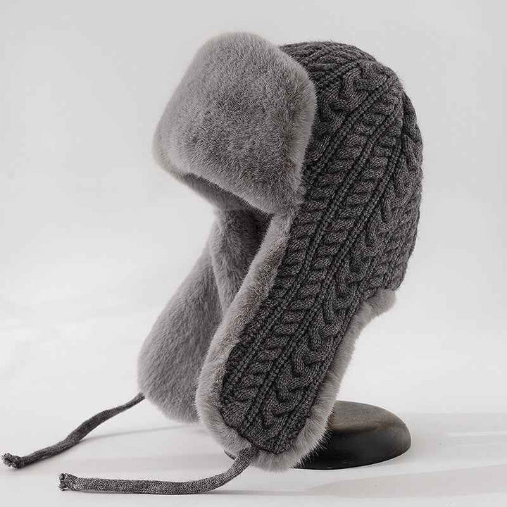 Cozy Polar Plush Trapper Hat for Ultimate Warmth Gray