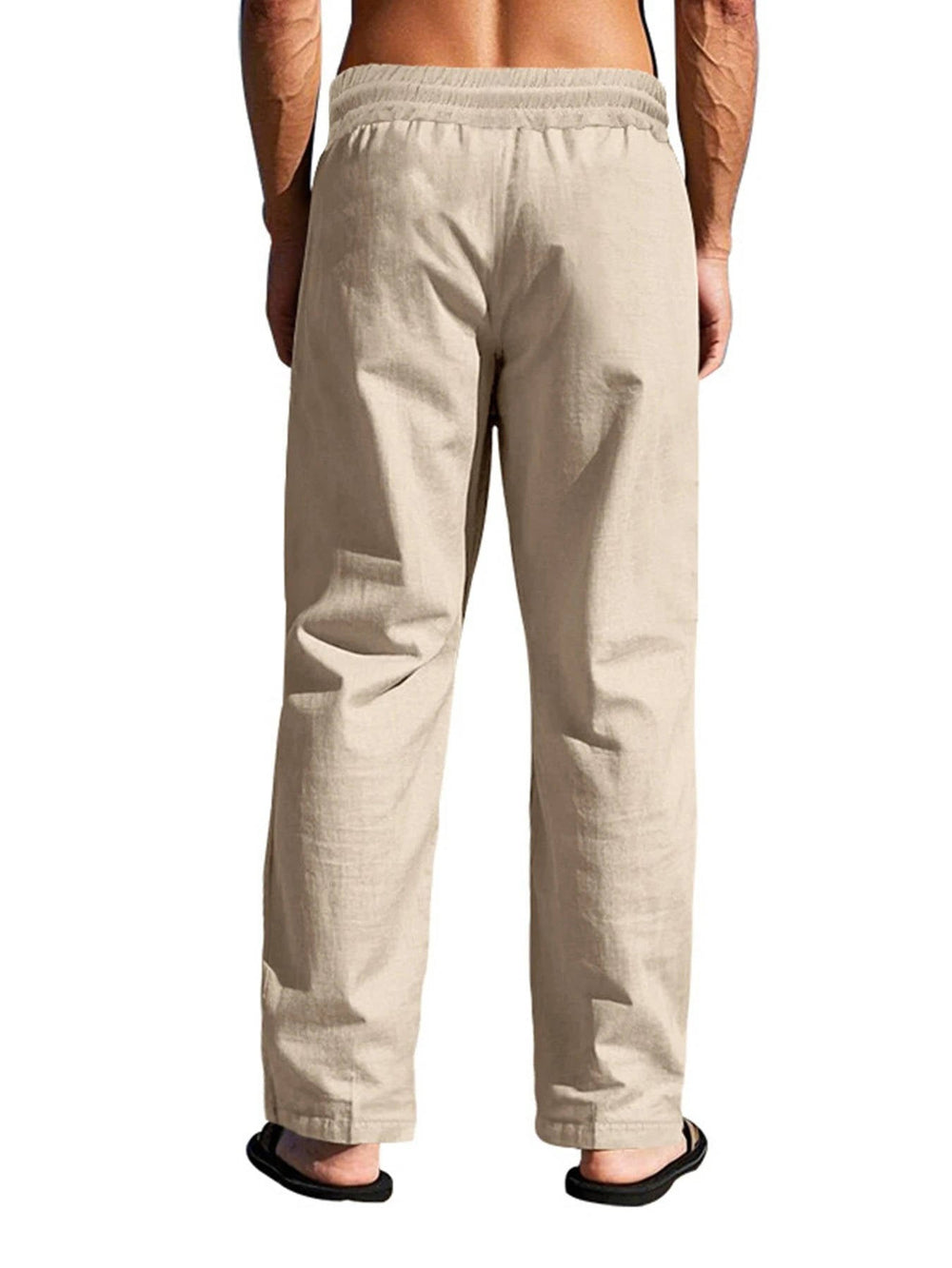 Men's Breathable Linen Summer Pants with Button Design, Comfy Fit