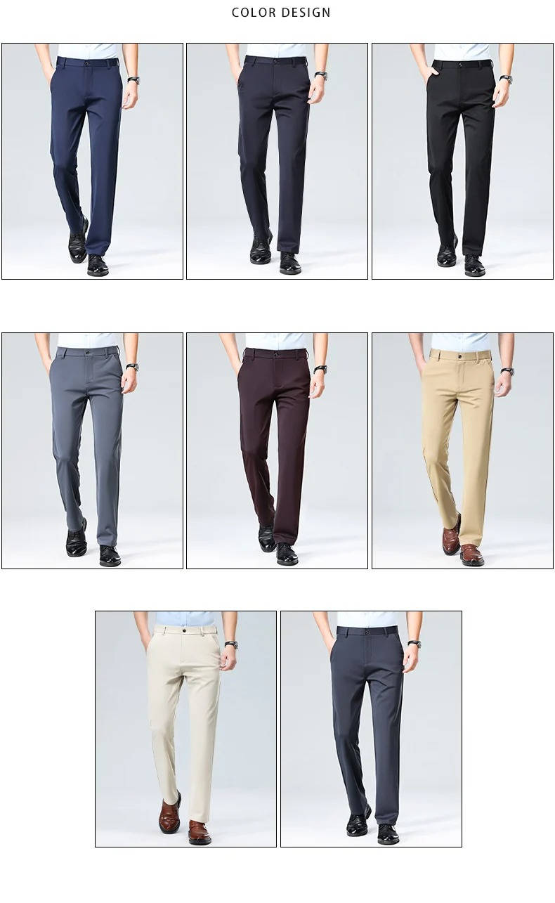 Men's Slim Fit Lightweight Stretch Dress Trousers