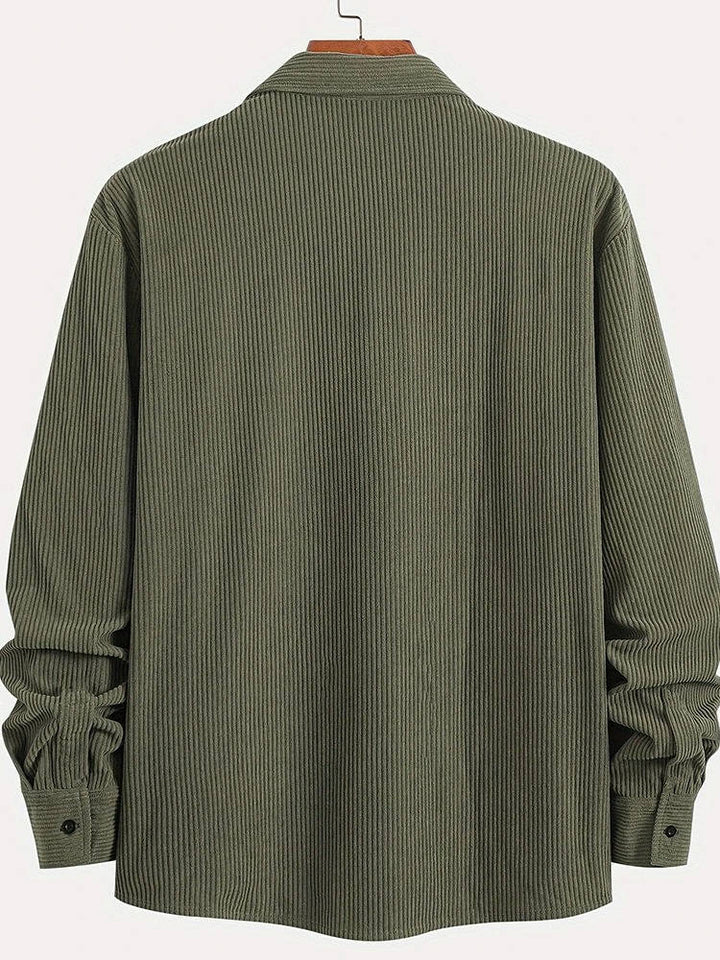 Men's Casual Corduroy Button-Up Shirt