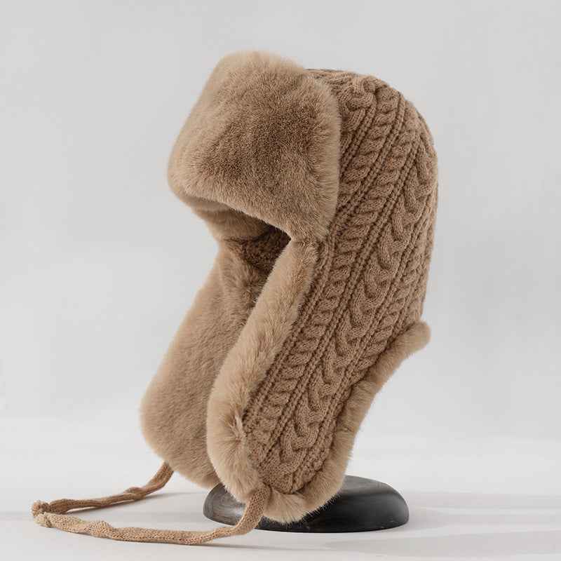Cozy Polar Plush Trapper Hat for Ultimate Warmth Khaki