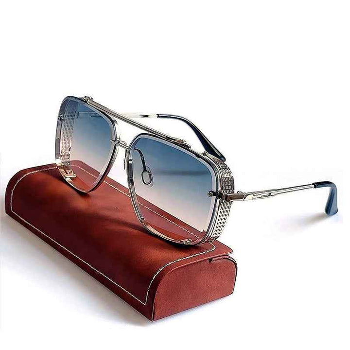 Retro-Inspired Vintage Sunglasses Silver Mist