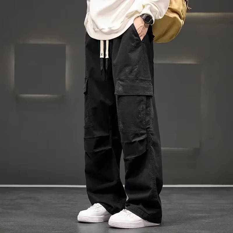 Men's Relaxed Fit Cargo Trousers Black