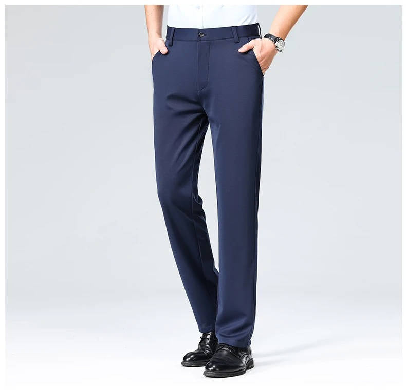 Men's Slim Fit Lightweight Stretch Dress Trousers