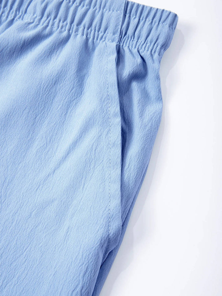 Men's Breathable Linen Summer Pants with Button Design, Comfy Fit