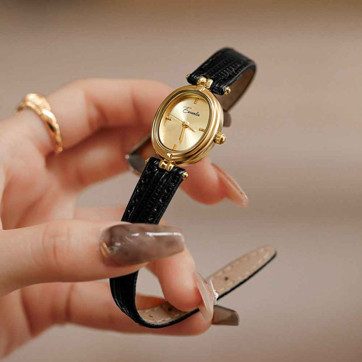 Elegant Aura Goldsmith Watch Oval Black