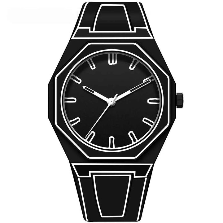 Stylish Arc Outline Watch for Modern Elegance Black
