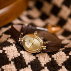 Elegant Aura Goldsmith Watch Oval Brown
