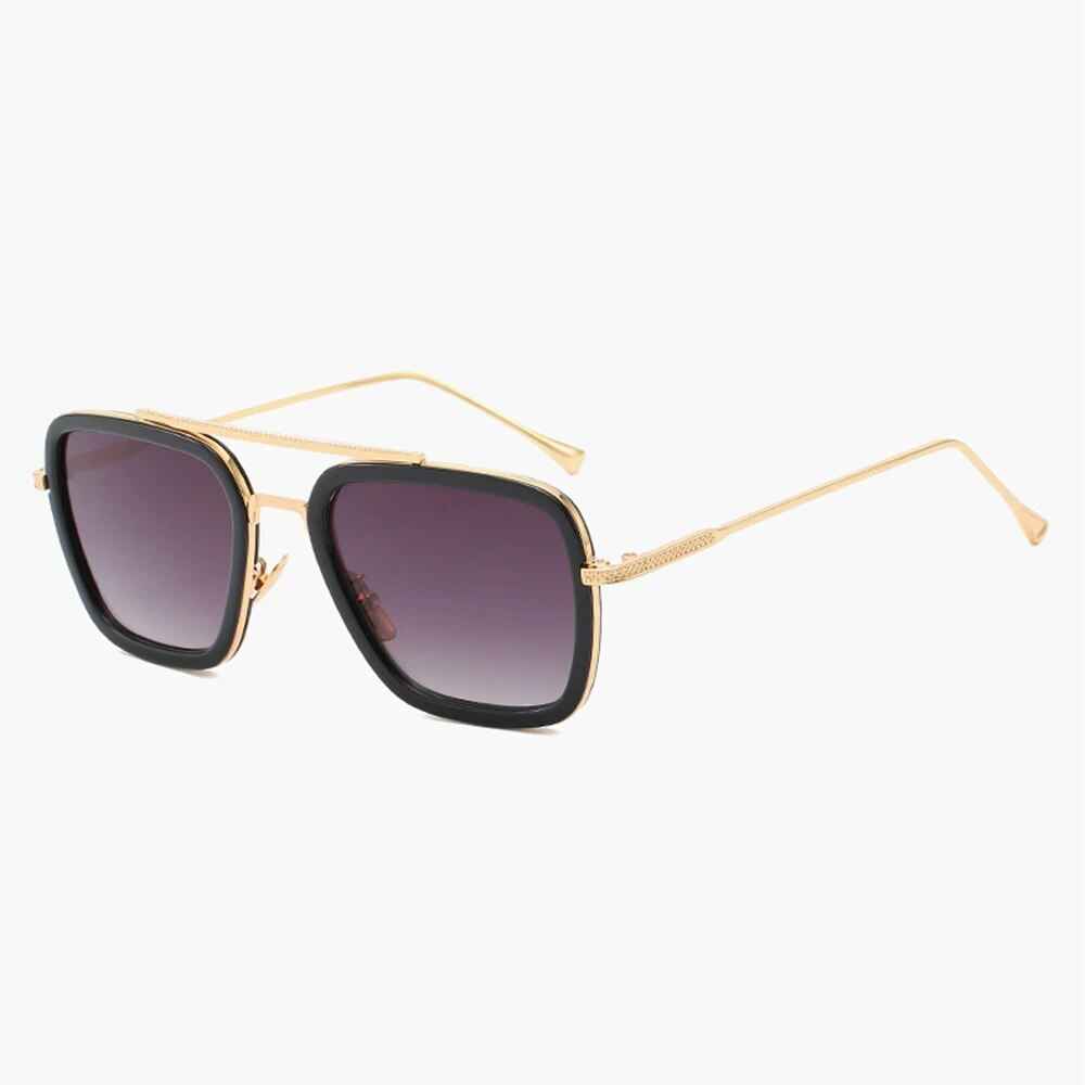 Stylish UV Protection Sunglasses Gold Gray Gradient