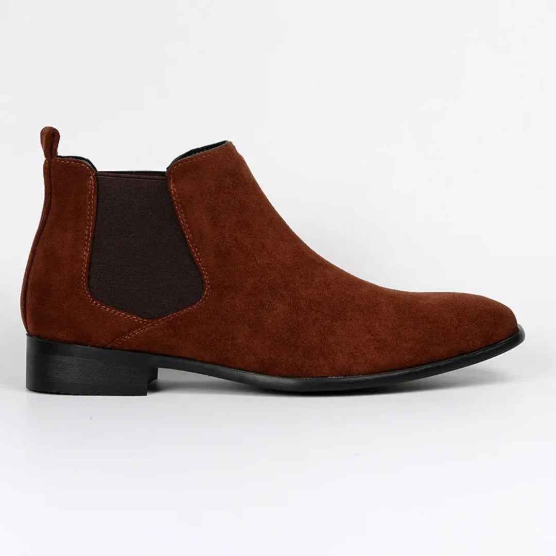 Men's Square Toe Slip-On Ankle Boots | Low Heel Style