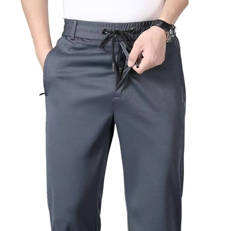 Men's Fleece Lined Elastic Waist Work Trousers