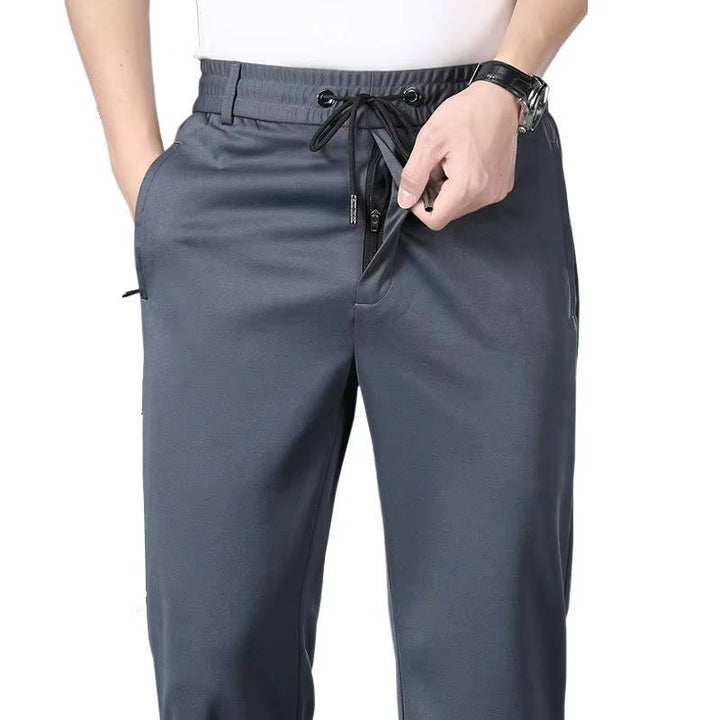 Men's Fleece Lined Elastic Waist Work Trousers