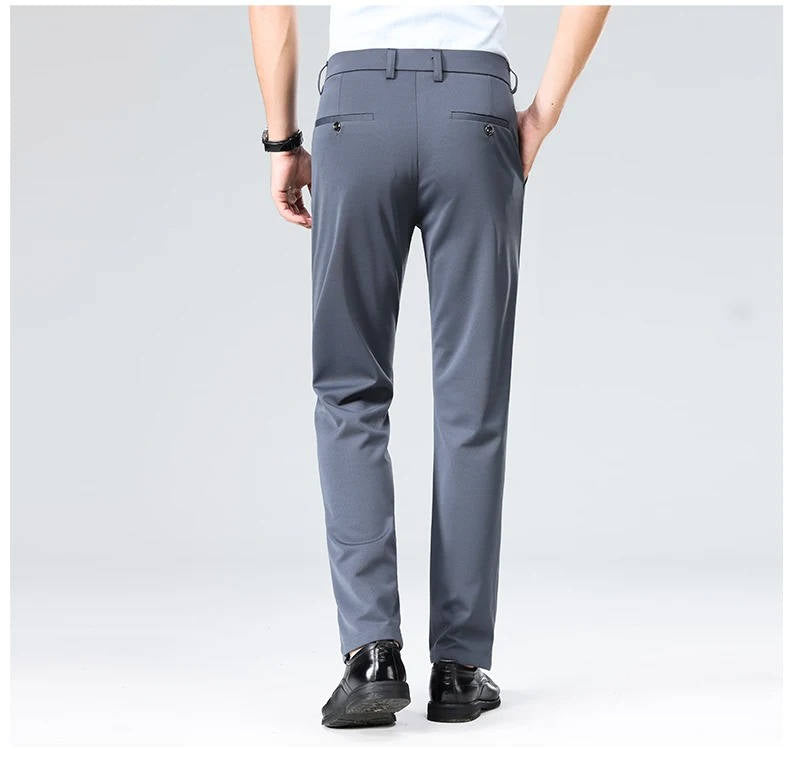 Men's Slim Fit Lightweight Stretch Dress Trousers