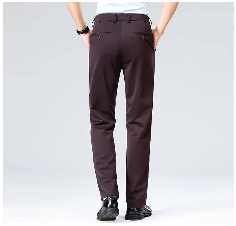 Men's Slim Fit Lightweight Stretch Dress Trousers