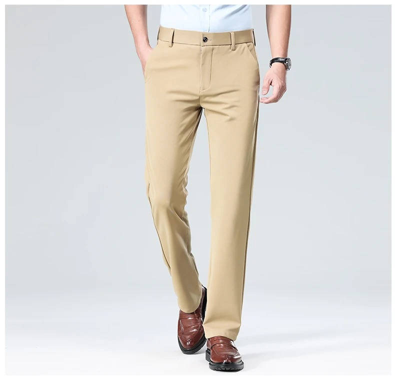 Men's Slim Fit Lightweight Stretch Dress Trousers