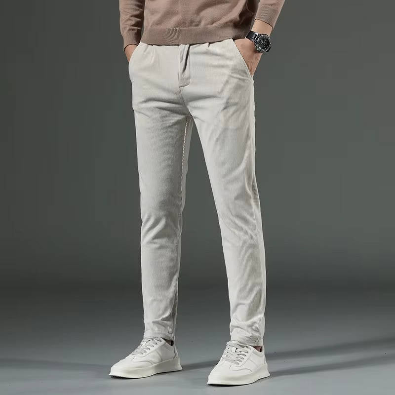 Men's Stylish Corduroy Trousers for Comfortable Everyday Wear Beige