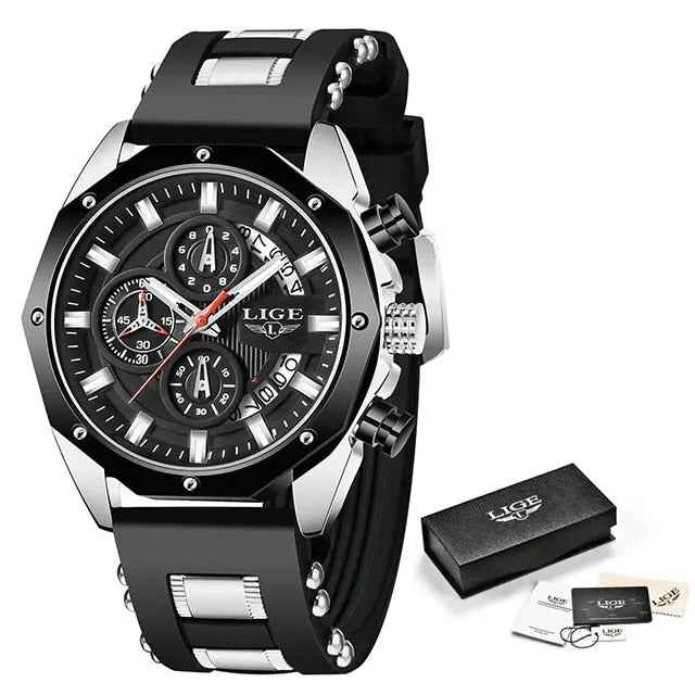 Men's Apex Chronograph Watch Onyx Silver