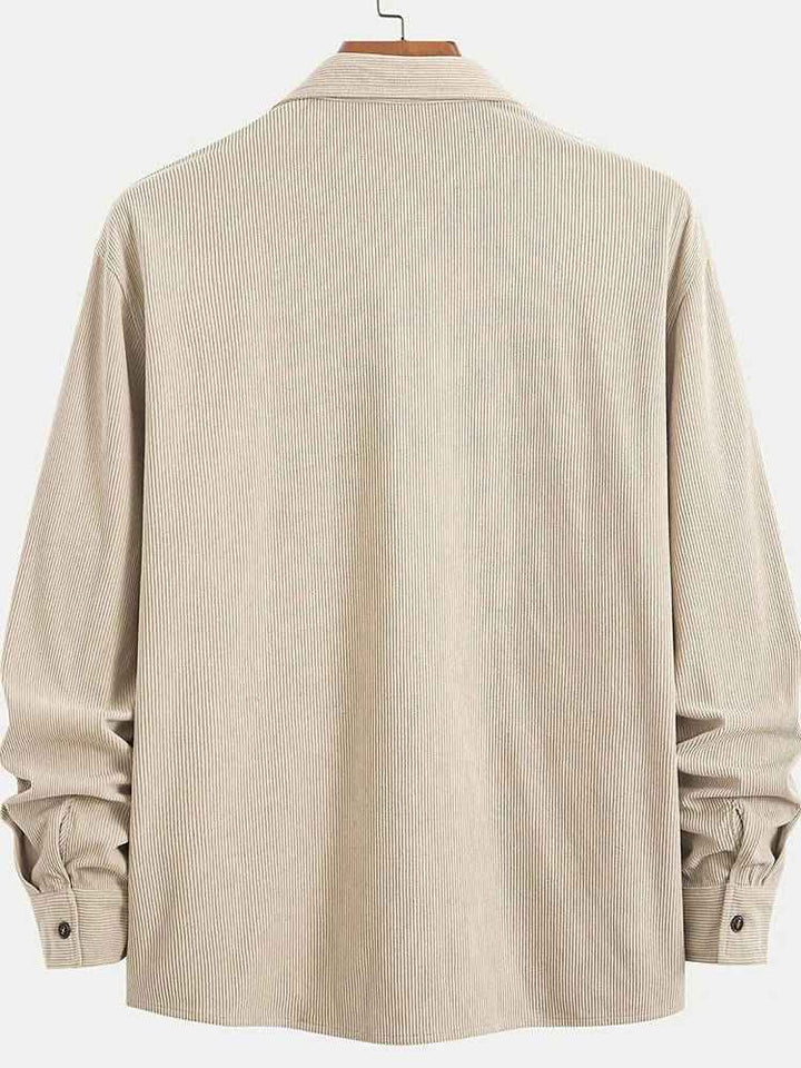 Men's Casual Corduroy Button-Up Shirt