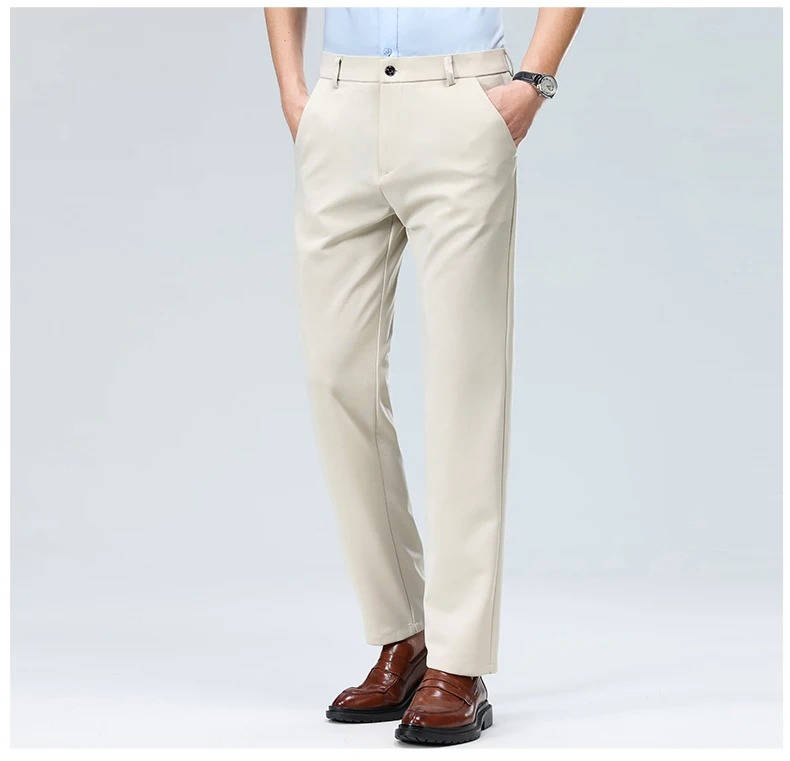 Men's Slim Fit Lightweight Stretch Dress Trousers