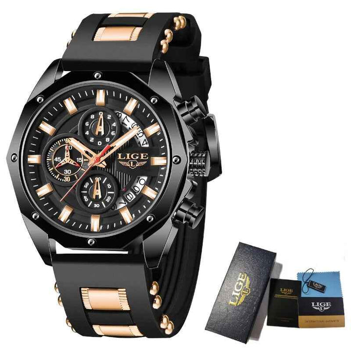 Men's Apex Chronograph Watch Onyx Gold