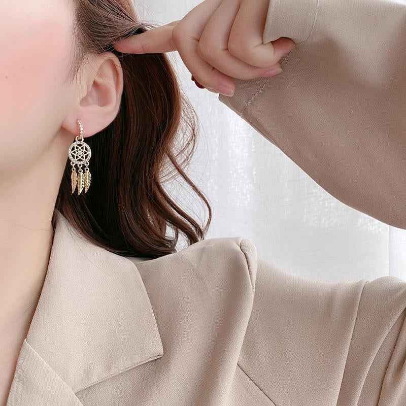 14k Solid Gold Dreamcatcher Earrings