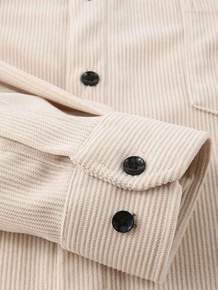 Men's Casual Corduroy Button-Up Shirt