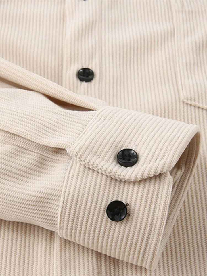 Men's Casual Corduroy Button-Up Shirt