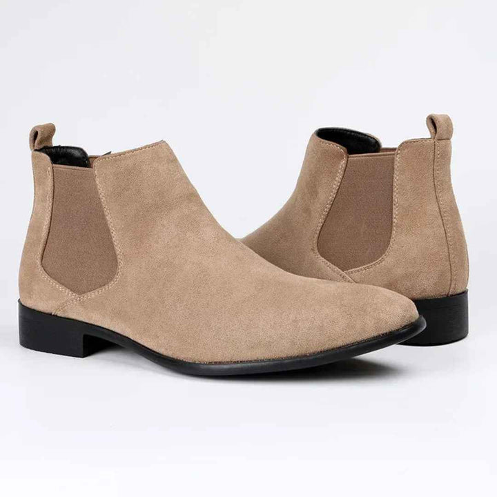 Men's Square Toe Slip-On Ankle Boots | Low Heel Style