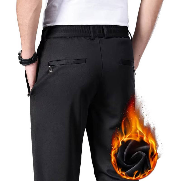 Men's Fleece Lined Elastic Waist Work Trousers