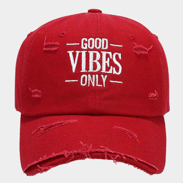 Positive Vibes Baseball Cap Red